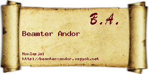 Beamter Andor névjegykártya